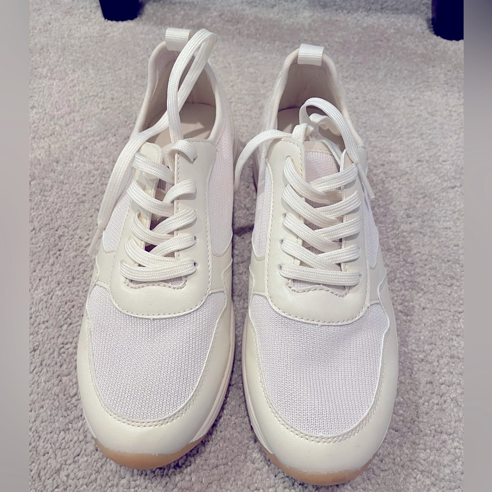 BR Factory White Leather & Canvas Sneaker